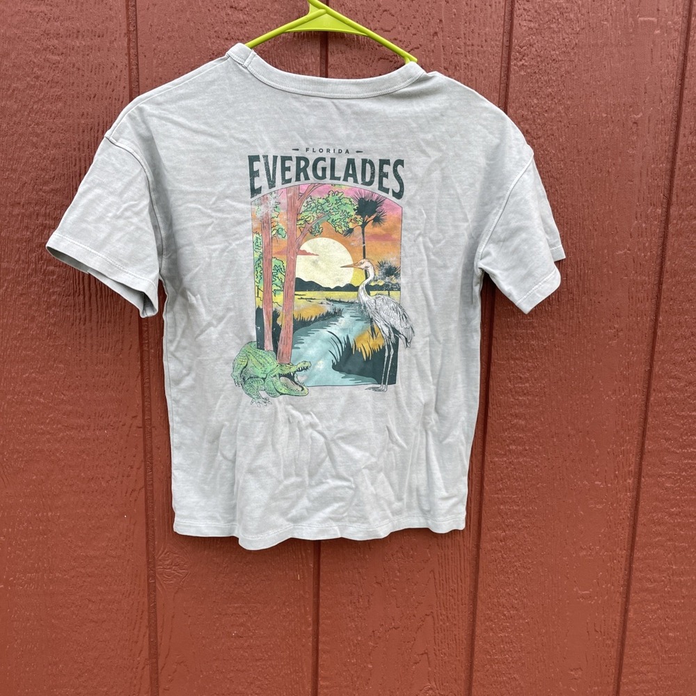 NEW Cat & Jack Boy's Short Sleeve 'Florida Everglades' Graphic T-Shirt Medium